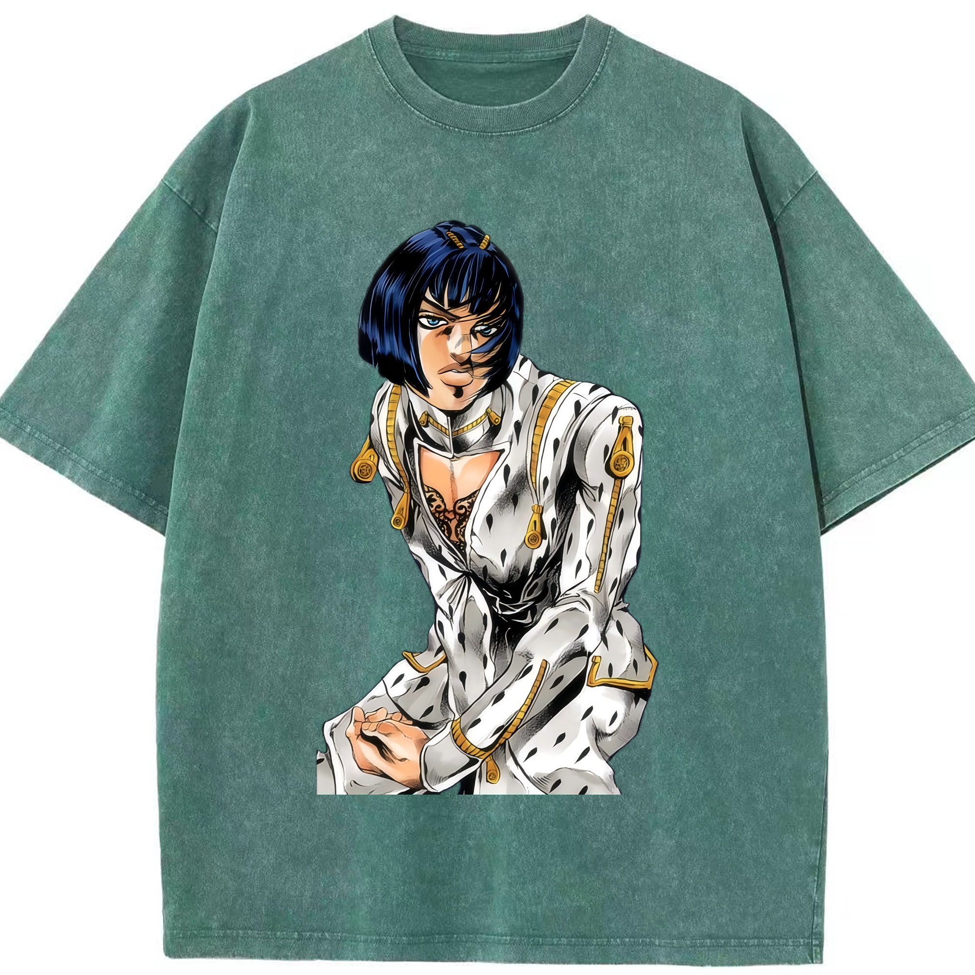 （画像用） ジョジョの奇妙な冒険 ブローノ?ブチャラティ JoJo's Bizarre Adventure Bruno Bucciarati 綿100% ヴィンテージ風 半袖Tシャツ（フロントプリント）